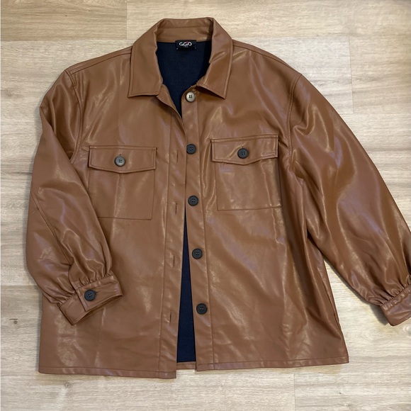 Oversized Vegan leather jacket/ shacket - Picture 1 of 2